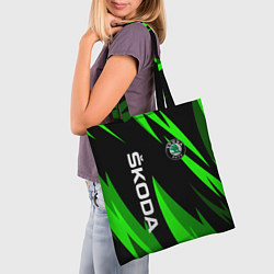 Сумка-шопер SKODA Логотип Узор, цвет: 3D-принт — фото 2