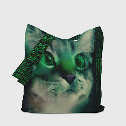 Сумка-шопер Cat in The Digital World, цвет: 3D-принт
