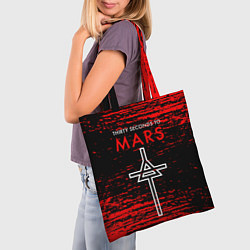 Сумка-шопер 30 Seconds to Mars - До марса 30 сек, цвет: 3D-принт — фото 2