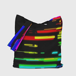 Сумка-шопер Color fashion glitch, цвет: 3D-принт
