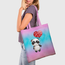 Сумка-шопер Маленькая панда с сердечком, цвет: 3D-принт — фото 2