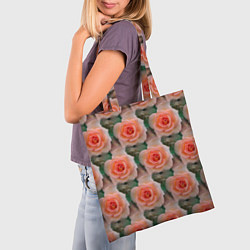 Сумка-шопер Нежные розы паттерн, цвет: 3D-принт — фото 2