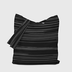 Сумка-шопер Узор H&S Полосы Черно-белый 119-9-35-5-f-2, цвет: 3D-принт