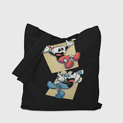Сумка-шопер Две веселые чашки Cuphead, цвет: 3D-принт