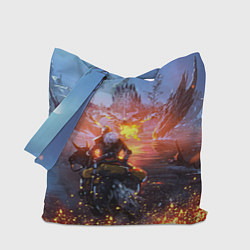 Сумка-шопер ELDEN RING БИТВА С ДРАКОНОМ, цвет: 3D-принт