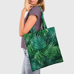 Сумка-шопер Tropical plants pattern, цвет: 3D-принт — фото 2