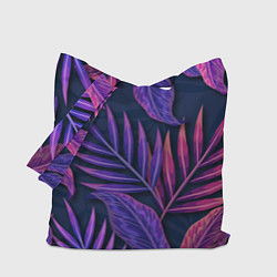 Сумка-шопер Neon Tropical plants pattern, цвет: 3D-принт