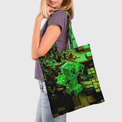 Сумка-шопер Minecraft Creeper Mob, цвет: 3D-принт — фото 2