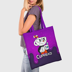 Сумка-шопер Недовольная чашечка cuphead, цвет: 3D-принт — фото 2