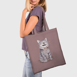 Сумка-шопер Недовольный котик Disgruntled cat, цвет: 3D-принт — фото 2
