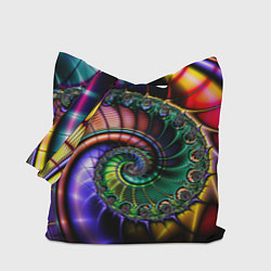 Сумка-шопер Красочная фрактальная спираль Colorful fractal spi, цвет: 3D-принт