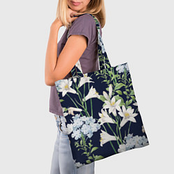 Сумка-шопер Цветы Белые Лилии В Саду, цвет: 3D-принт — фото 2