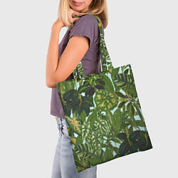 Сумка-шопер Зеленые Тропические Растения, цвет: 3D-принт — фото 2