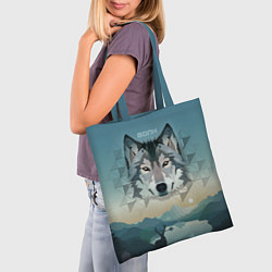 Сумка-шопер Серый волк - голова, цвет: 3D-принт — фото 2