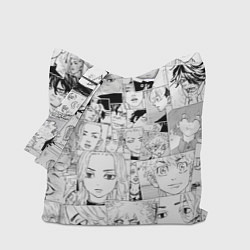 Сумка-шопер Токийские мстители паттерн, цвет: 3D-принт