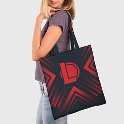 Сумка-шопер Красный Символ League of Legends на темном фоне со, цвет: 3D-принт — фото 2
