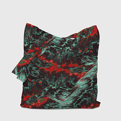 Сумка-шопер Красно-Белая Вулканическая Лава, цвет: 3D-принт