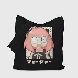 Сумка-шопер Anya Forger Иероглифы, цвет: 3D-принт