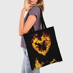 Сумка-шопер Fire Heart, цвет: 3D-принт — фото 2