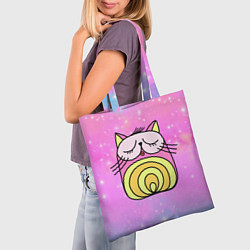 Сумка-шопер Абстрактный круглый котик, цвет: 3D-принт — фото 2