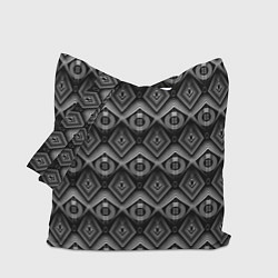 Сумка-шопер Черно-белый геометрический современный узор арт де, цвет: 3D-принт