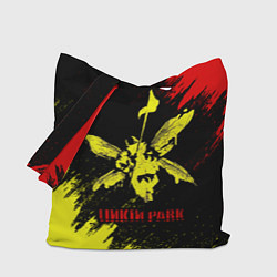 Сумка-шопер Linkin Park желто-красный, цвет: 3D-принт