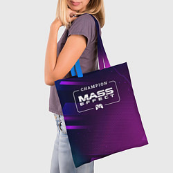 Сумка-шопер Mass Effect Gaming Champion: рамка с лого и джойст, цвет: 3D-принт — фото 2