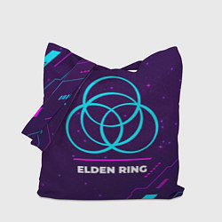 Сумка-шопер Символ Elden Ring в неоновых цветах на темном фоне, цвет: 3D-принт