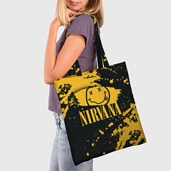 Сумка-шопер NIRVANA логотип и краска, цвет: 3D-принт — фото 2