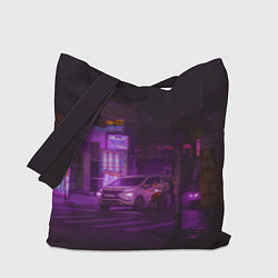 Сумка-шопер Неоновый ночной переход - Фиолетовый, цвет: 3D-принт
