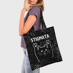 Сумка-шопер Группа Stigmata и Рок Кот, цвет: 3D-принт — фото 2