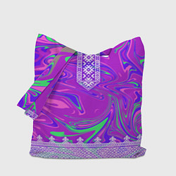 Сумка-шопер Славянская рубаха с разводами, цвет: 3D-принт