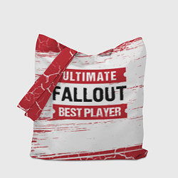Сумка-шопер Fallout: красные таблички Best Player и Ultimate, цвет: 3D-принт