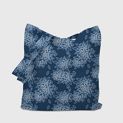 Сумка-шопер Темно-синий цветочный узор pattern, цвет: 3D-принт