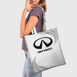 Сумка-шопер Infiniti Speed на светлом фоне со следами шин, цвет: 3D-принт — фото 2