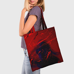 Сумка-шопер Абстрактная краски и фигура - Красный, цвет: 3D-принт — фото 2