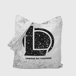 Сумка-шопер League of Legends с потертостями на светлом фоне, цвет: 3D-принт