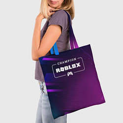 Сумка-шопер Roblox Gaming Champion: рамка с лого и джойстиком, цвет: 3D-принт — фото 2