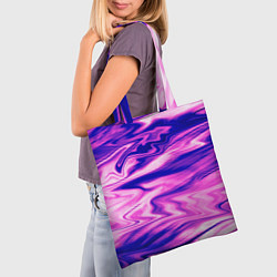 Сумка-шопер Розово-фиолетовый мраморный узор, цвет: 3D-принт — фото 2
