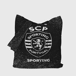 Сумка-шопер Sporting с потертостями на темном фоне, цвет: 3D-принт