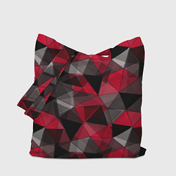 Сумка-шопер Красно-серый геометрический, цвет: 3D-принт