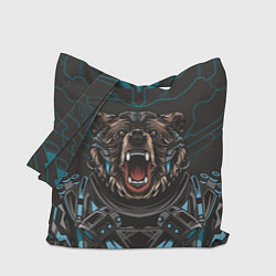 Сумка-шопер Кибер медведь, цвет: 3D-принт