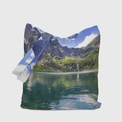 Сумка-шопер Прозрачное горное озеро, цвет: 3D-принт