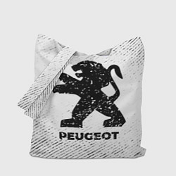 Сумка-шопер Peugeot с потертостями на светлом фоне, цвет: 3D-принт