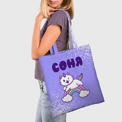 Сумка-шопер Соня кошка единорожка, цвет: 3D-принт — фото 2