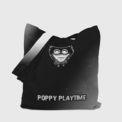 Сумка-шопер Poppy Playtime glitch на темном фоне: символ сверх, цвет: 3D-принт