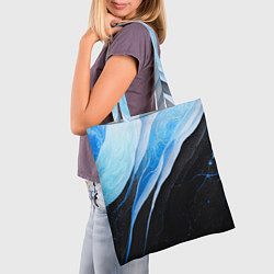 Сумка-шопер Тёмно-синий мрамор, цвет: 3D-принт — фото 2