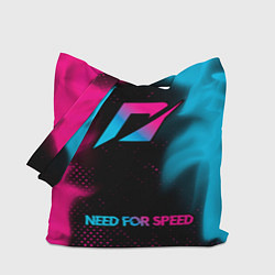 Сумка-шопер Need for Speed - neon gradient: символ сверху надп, цвет: 3D-принт