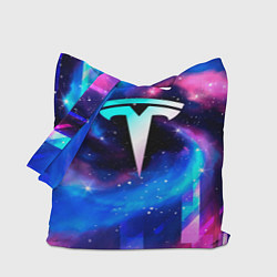 Сумка-шопер Tesla неоновый космос, цвет: 3D-принт