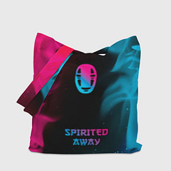 Сумка-шопер Spirited Away - neon gradient: символ, надпись, цвет: 3D-принт